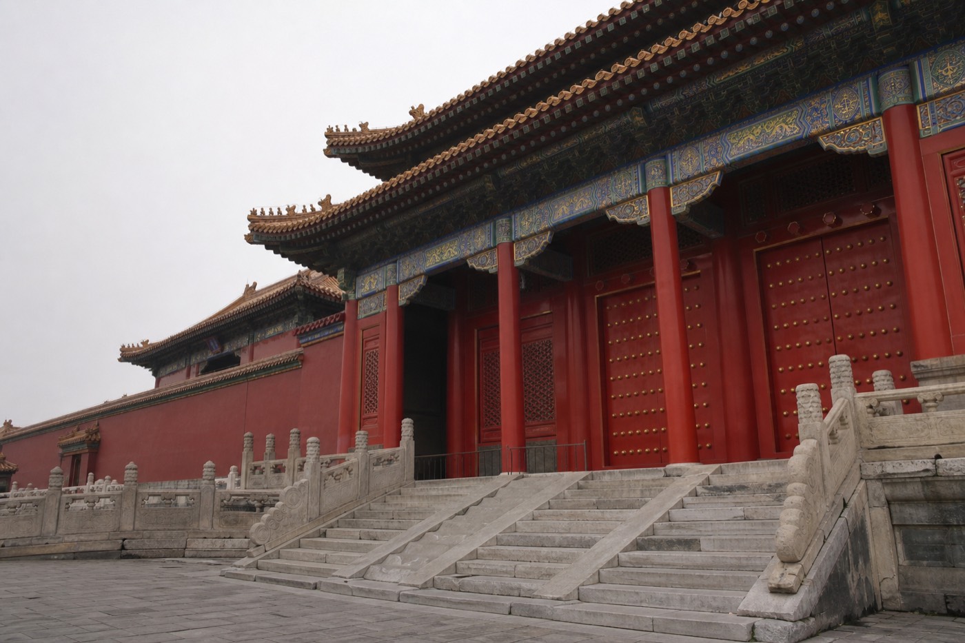 The wide entrance hall of the Palace Museum inside the former Forbidden City