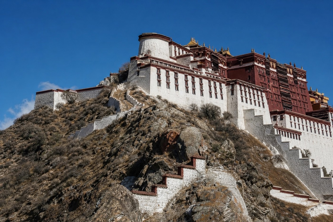 The Potala Palace rising over Lhasa, Tibet